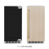 ZLINE Autograph Edition 15 in. Touchstone Gourmet Ice Maker with Drain Pump and Panel Ready Door with Champagne Bronze Handle (IGMDPZ-15-CB) - (IGMDPZ15CB) -