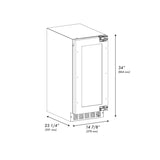 ZLINE Autograph Edition 15 in. Touchstone Gourmet Ice Maker with Drain Pump and Panel Ready Door with Champagne Bronze Handle (IGMDPZ-15-CB) - (IGMDPZ15CB) -