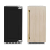 ZLINE Autograph Edition 15 in. Touchstone Gourmet Ice Maker with Drain Pump and Panel Ready Door with Polished Gold Handle (IGMDPZ-15-G) - (IGMDPZ15G) -