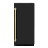 ZLINE Autograph Edition 15 in. Touchstone Gourmet Ice Maker with Drain Pump and Black Matte Door with Champagne Bronze Handle (IGMDZ-BLM-15-CB) - (IGMDZBLM15CB) -