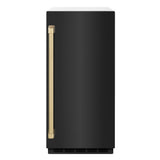 ZLINE Autograph Edition 15 in. Touchstone Gourmet Ice Maker with Drain Pump and Black Stainless Steel Door with Champagne Bronze Handle (IGMDZ-BS-15-CB) - (IGMDZBS15CB) -