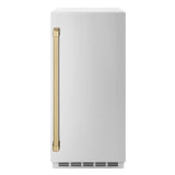 ZLINE Autograph Edition 15 in. Touchstone Gourmet Ice Maker with Drain Pump and Solid Stainless Steel Door with Champagne Bronze Handle (IGMDZ-ST-15-CB) - (IGMDZST15CB) -