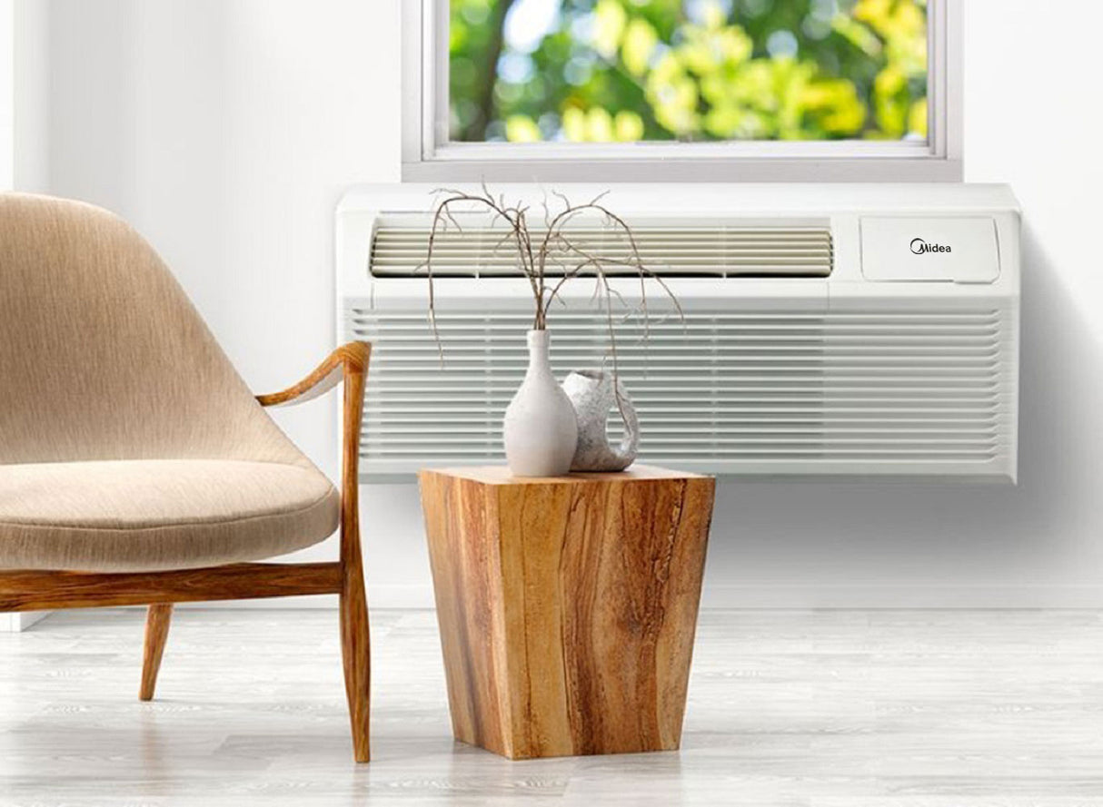 Installed Midea 9,000 BTU PTAC Heat Pump in apartment room