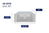 IN-R110 Convertible Insert Range Hood with HauSmart Technology