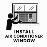 Install Air Conditioner Window A/C (1st floor Install)