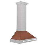 ZLINE 30 in. Convertible Fingerprint Resistant DuraSnow® Stainless Steel Range Hood with Copper Shell and Stainless Steel Handle (KB4SNX-C-30) - (KB4SNXC30) -