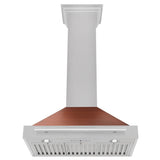 ZLINE 30 in. Convertible Fingerprint Resistant DuraSnow® Stainless Steel Range Hood with Copper Shell and Stainless Steel Handle (KB4SNX-C-30) - (KB4SNXC30) -