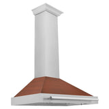 ZLINE 36 in. Convertible Fingerprint Resistant DuraSnow® Stainless Steel Range Hood with Copper Shell and Stainless Steel Handle (KB4SNX-C-36) - (KB4SNXC36) -