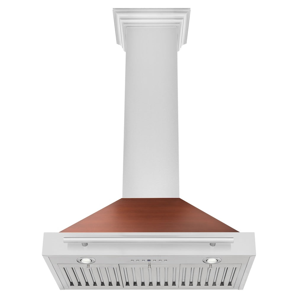 ZLINE 30 in. Convertible Stainless Steel Range Hood with Copper Shell and Stainless Steel Handle (KB4STX-C-30) - (KB4STXC30) -