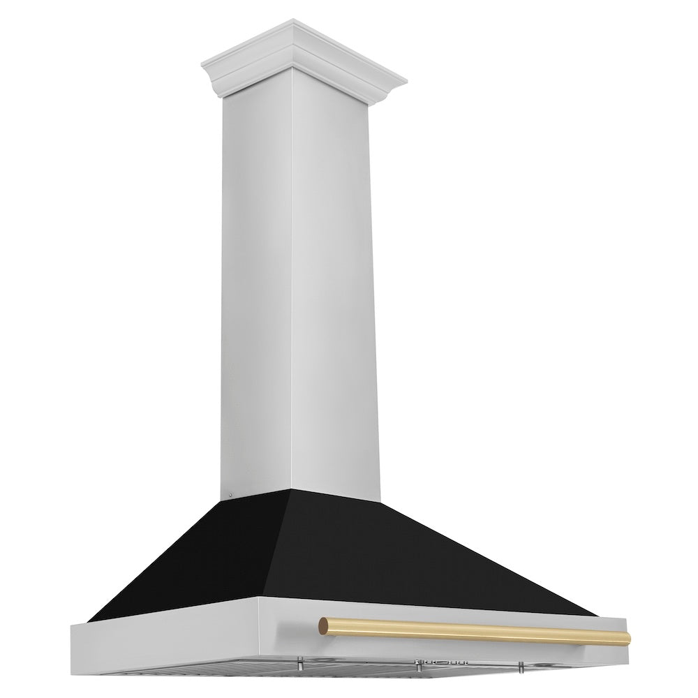 Autograph Edition 36 in. Convertible Stainless Steel Range Hood with Black Matte Shell and Accent Handle - (KB4STZBLM36CB) -