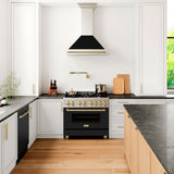 Autograph Edition 36 in. Convertible Stainless Steel Range Hood with Black Matte Shell and Accent Handle - (KB4STZBLM36CB) -