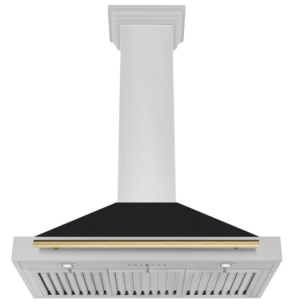 Autograph Edition 36 in. Convertible Stainless Steel Range Hood with Black Matte Shell and Accent Handle - (KB4STZBLM36CB) -