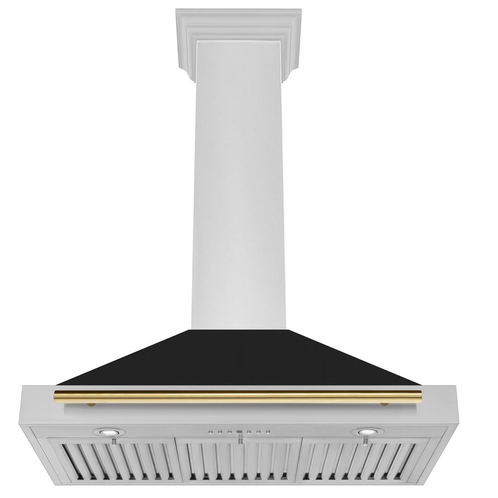 Autograph Edition 36 in. Convertible Stainless Steel Range Hood with Black Matte Shell and Accent Handle - (KB4STZBLM36G) -
