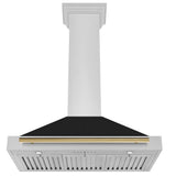 Autograph Edition 36 in. Convertible Stainless Steel Range Hood with Black Matte Shell and Accent Handle - (KB4STZBLM36G) -