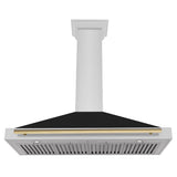 Autograph Edition 48 in. Convertible Stainless Steel Range Hood with Black Matte Shell and Accent Handle - (KB4STZBLM48CB) -