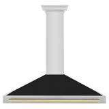 Autograph Edition 48 in. Convertible Stainless Steel Range Hood with Black Matte Shell and Accent Handle - (KB4STZBLM48CB) -