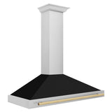 Autograph Edition 48 in. Convertible Stainless Steel Range Hood with Black Matte Shell and Accent Handle - (KB4STZBLM48CB) -