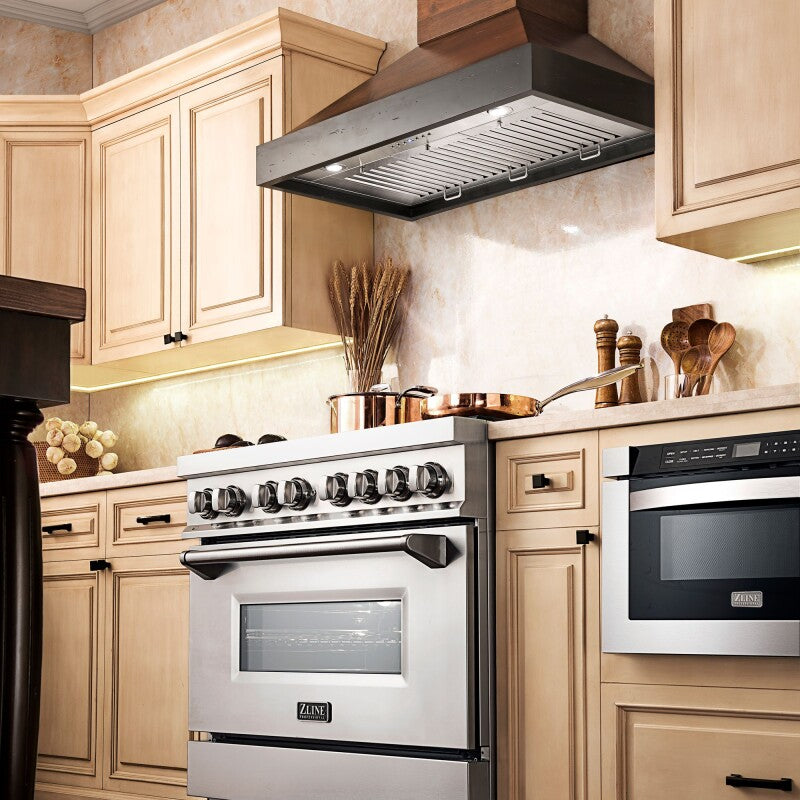 30" Ducted Wooden Wall Mount Range Hood with Remote Motor - 30 Inch - (KBARRS30400) -