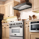 30" Ducted Wooden Wall Mount Range Hood with Remote Motor - 30 Inch - (KBARRS30400) -