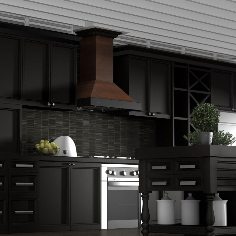 30" Ducted Wooden Wall Mount Range Hood with Remote Motor - 30 Inch - (KBARRS30400) -