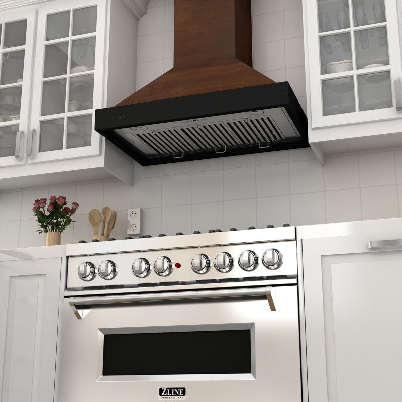 30" Ducted Wooden Wall Mount Range Hood with Remote Motor - 30 Inch - (KBARRS30400) -