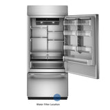 20.8 Cu. Ft. 36" Built-In Bottom Mount Refrigerator with Platinum Interior - (KBBR336SPS)
