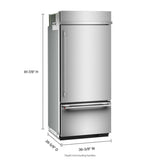 20.8 Cu. Ft. 36" Built-In Bottom Mount Refrigerator with Platinum Interior - (KBBR336SPS)