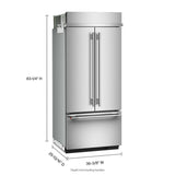 20.8 Cu. Ft. 36" Built-In French Door Bottom Mount Refrigerator with Platinum Interior - (KBFN536SPS)