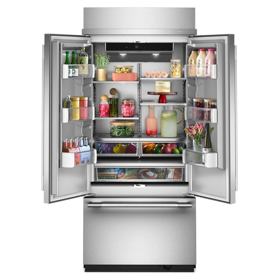 20.8 Cu. Ft. 36" Built-In French Door Bottom Mount Refrigerator with Platinum Interior - (KBFN536SPS)