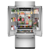 20.8 Cu. Ft. 36" Built-In French Door Bottom Mount Refrigerator with Platinum Interior - (KBFN536SPS)