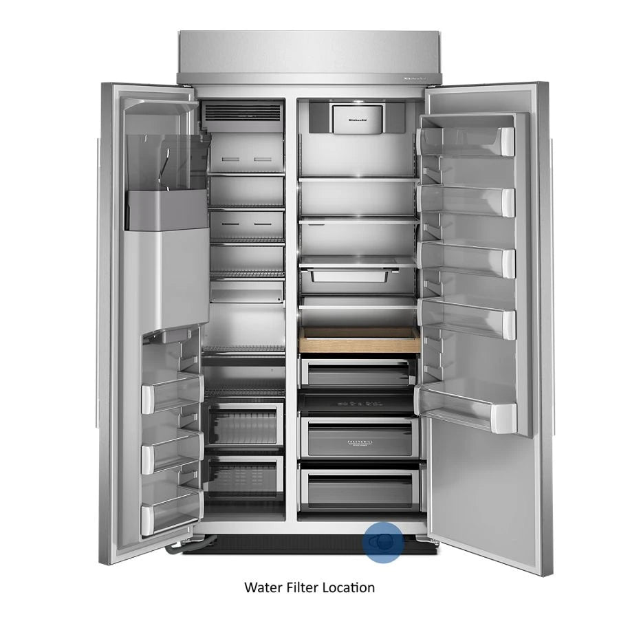 25.1 Cu. Ft. 42" Built-In Side-by-Side Refrigerator features Exterior Water and Ice Dispenser with Measured Fill - (KBSD742SPS)