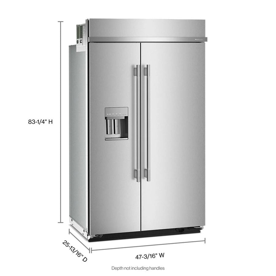 29.4 Cu. Ft. 48" Built-In Side-by-Side Refrigerator features Exterior Water and Ice Dispenser with Measured Fill - (KBSD748SPS)