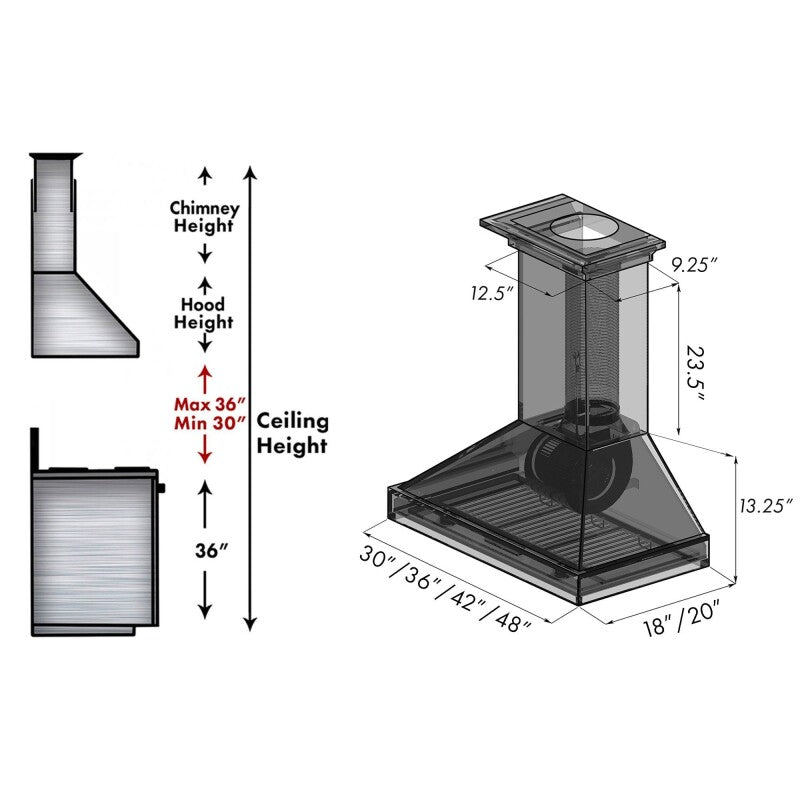 Convertible Vent Wooden Wall Mount Range Hood (KBUU) - 30 Inch - (KBUU30) -