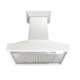 ZLINE 36 in. Wooden Wall Mount Range Hood in Smooth Bright White Finish (KBWW-36) - (KBWW36) -