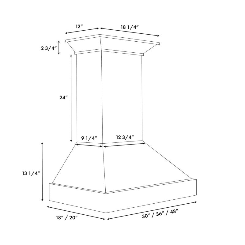 ZLINE 36 in. Wooden Wall Mount Range Hood in Smooth Bright White Finish (KBWW-36) - (KBWW36) -