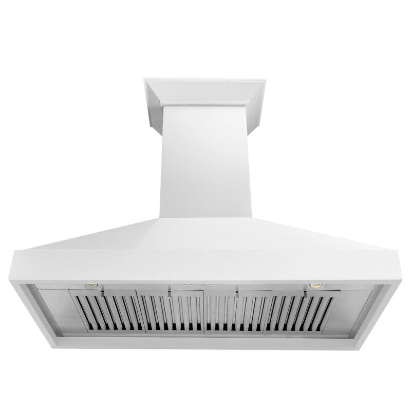 ZLINE 48 in. Wooden Wall Mount Range Hood in Smooth Bright White Finish (KBWW-48) - (KBWW48) -