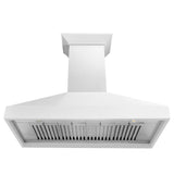 ZLINE 48 in. Wooden Wall Mount Range Hood in Smooth Bright White Finish (KBWW-48) - (KBWW48) -