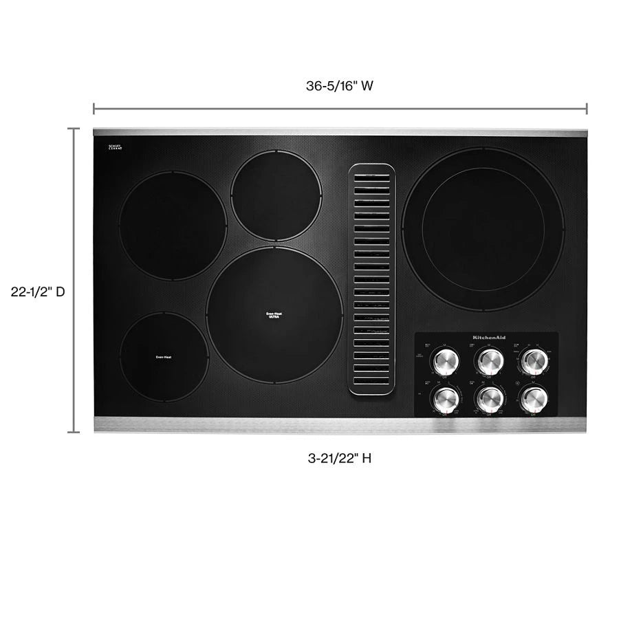 36" Electric Downdraft Cooktop with 5 Elements - (KCED606GSS) - KITCHENAID