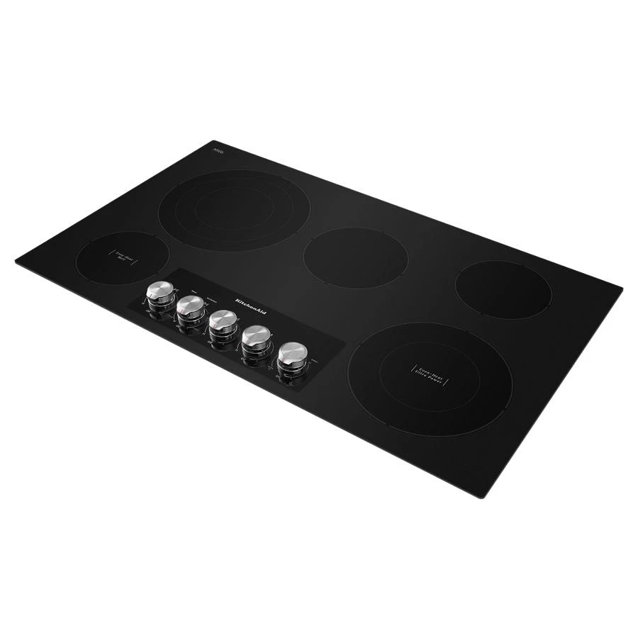 36" Electric Cooktop with 5 Elements and Knob Controls - (KCES556HBL) - KITCHENAID