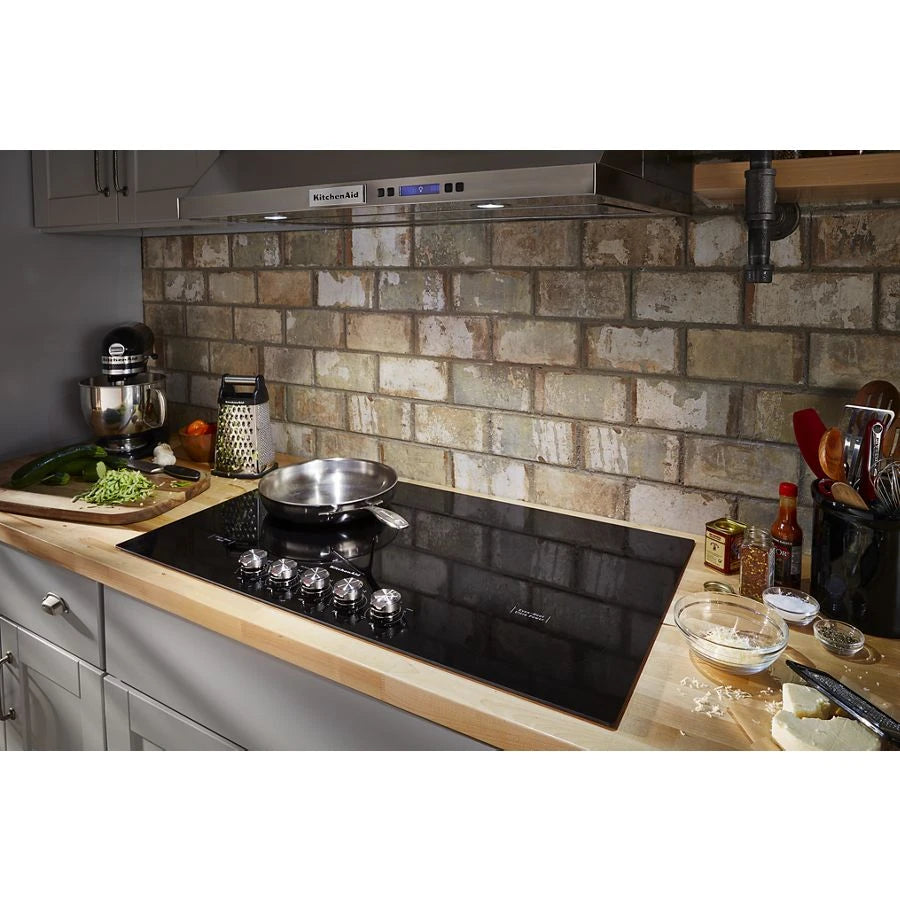 36" Electric Cooktop with 5 Elements and Knob Controls - (KCES556HBL) - KITCHENAID