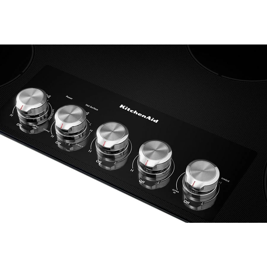 36" Electric Cooktop with 5 Elements and Knob Controls - (KCES556HBL) - KITCHENAID