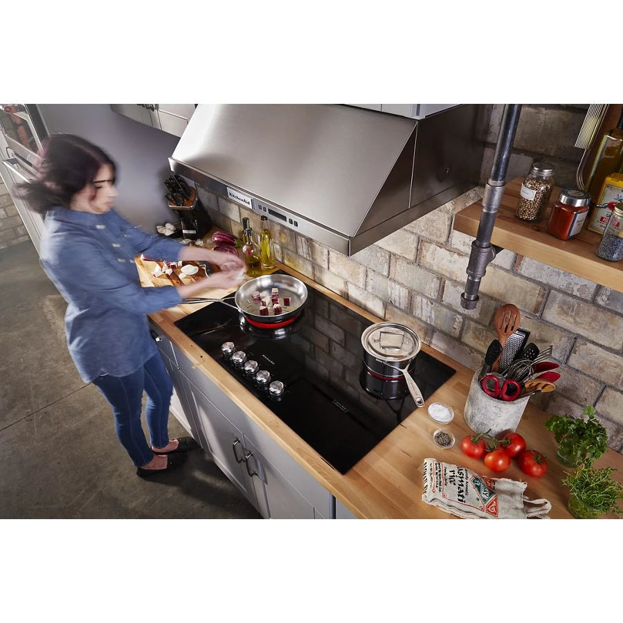 36" Electric Cooktop with 5 Elements and Knob Controls - (KCES556HBL) - KITCHENAID