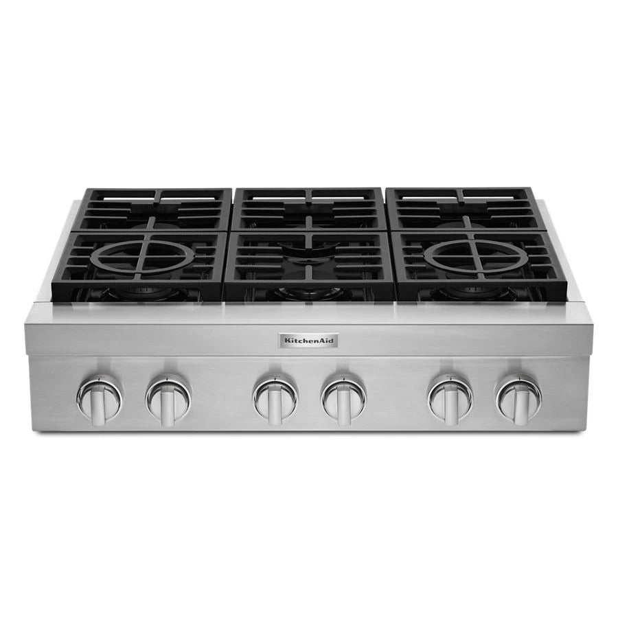 KitchenAid(R) 36'' 6-Burner Commercial-Style Gas Rangetop - (KCGC506JSS) - KITCHENAID