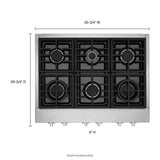 KitchenAid(R) 36'' 6-Burner Commercial-Style Gas Rangetop - (KCGC506JSS) - KITCHENAID
