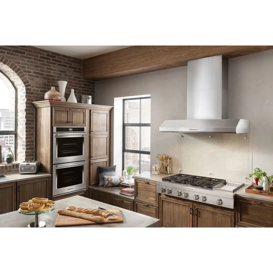 KitchenAid(R) 48'' 6-Burner Commercial-Style Gas Rangetop with Griddle - (KCGC558JSS) - KITCHENAID