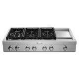 KitchenAid(R) 48'' 6-Burner Commercial-Style Gas Rangetop with Griddle - (KCGC558JSS) - KITCHENAID