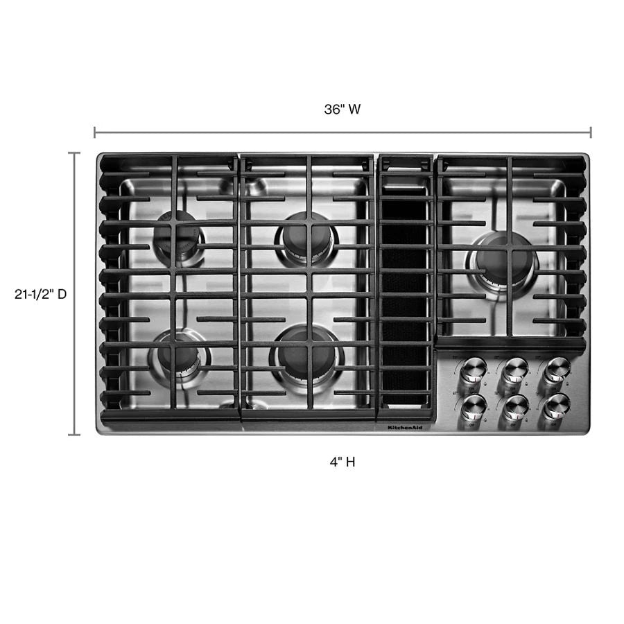 36" 5 Burner Gas Downdraft Cooktop - (KCGD506GSS) - KITCHENAID