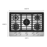 KitchenAid KCGK530SSS 30 in. Gas Cooktop - dimensions