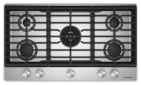 KitchenAid KCGK536SSS 36 in. gas cooktop, stainless steel