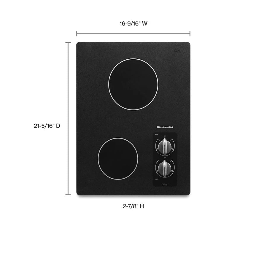 15" Electric Cooktop with 2 Radiant Elements - (KECC056RBL) - KITCHENAID